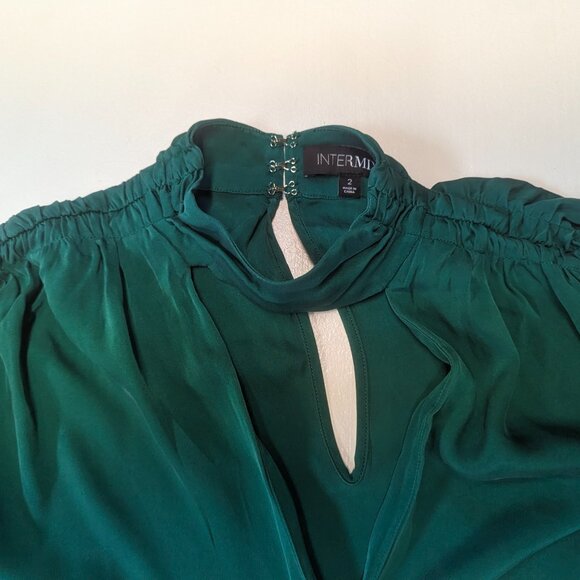 Intermix Size 2 100% Silk Green Blouse - Picture 12 of 15